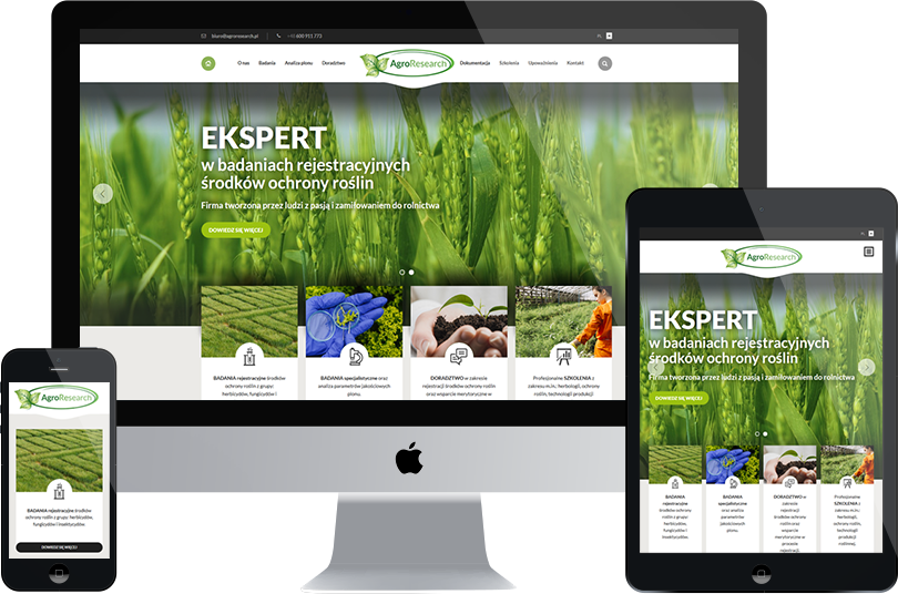 Strona internetowa dla serwisu badawczego