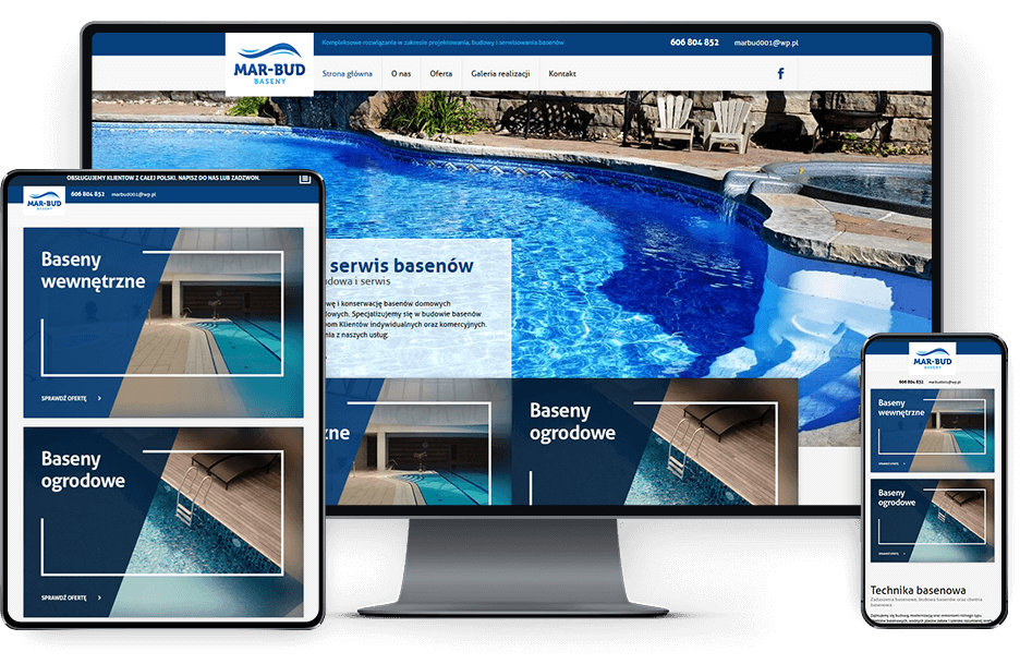 Strona internetowa dla serwisu basenów