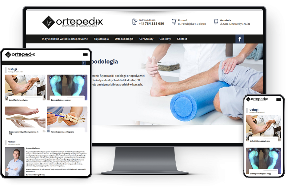 Strona internetowa dla ortopodologa