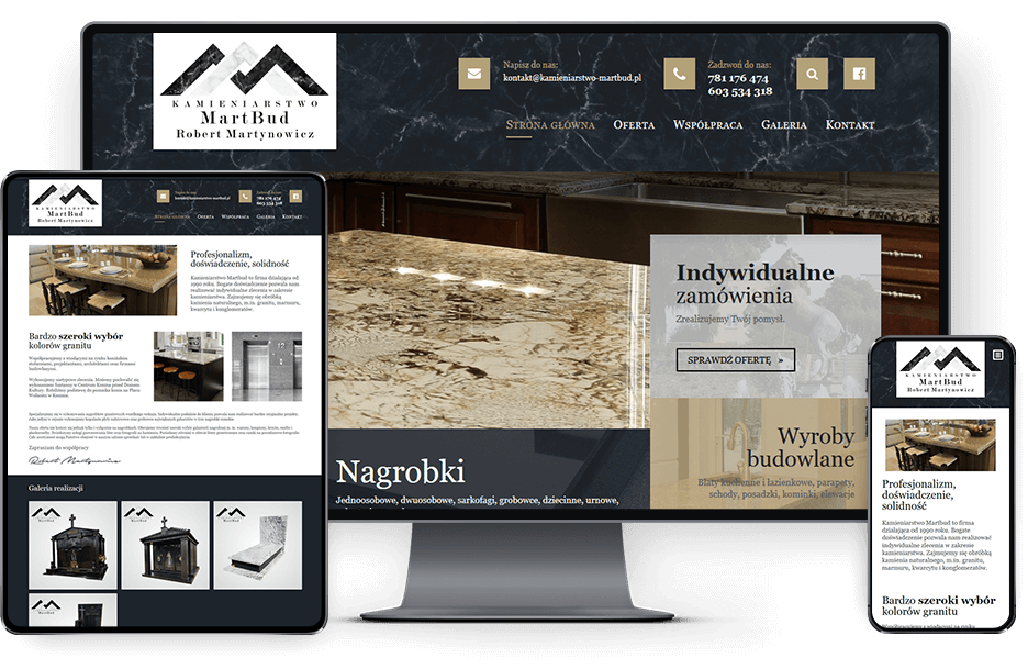 Strona internetowa dla producenta nagrobków