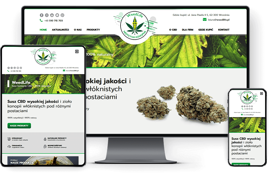 Strona internetowa sklepu CBD