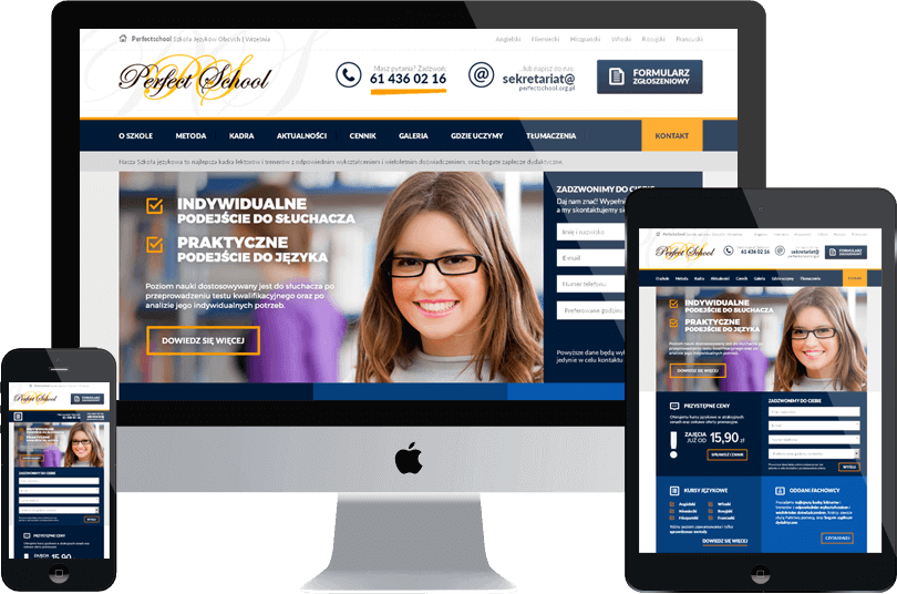 Strona internetowa szkoły językowej