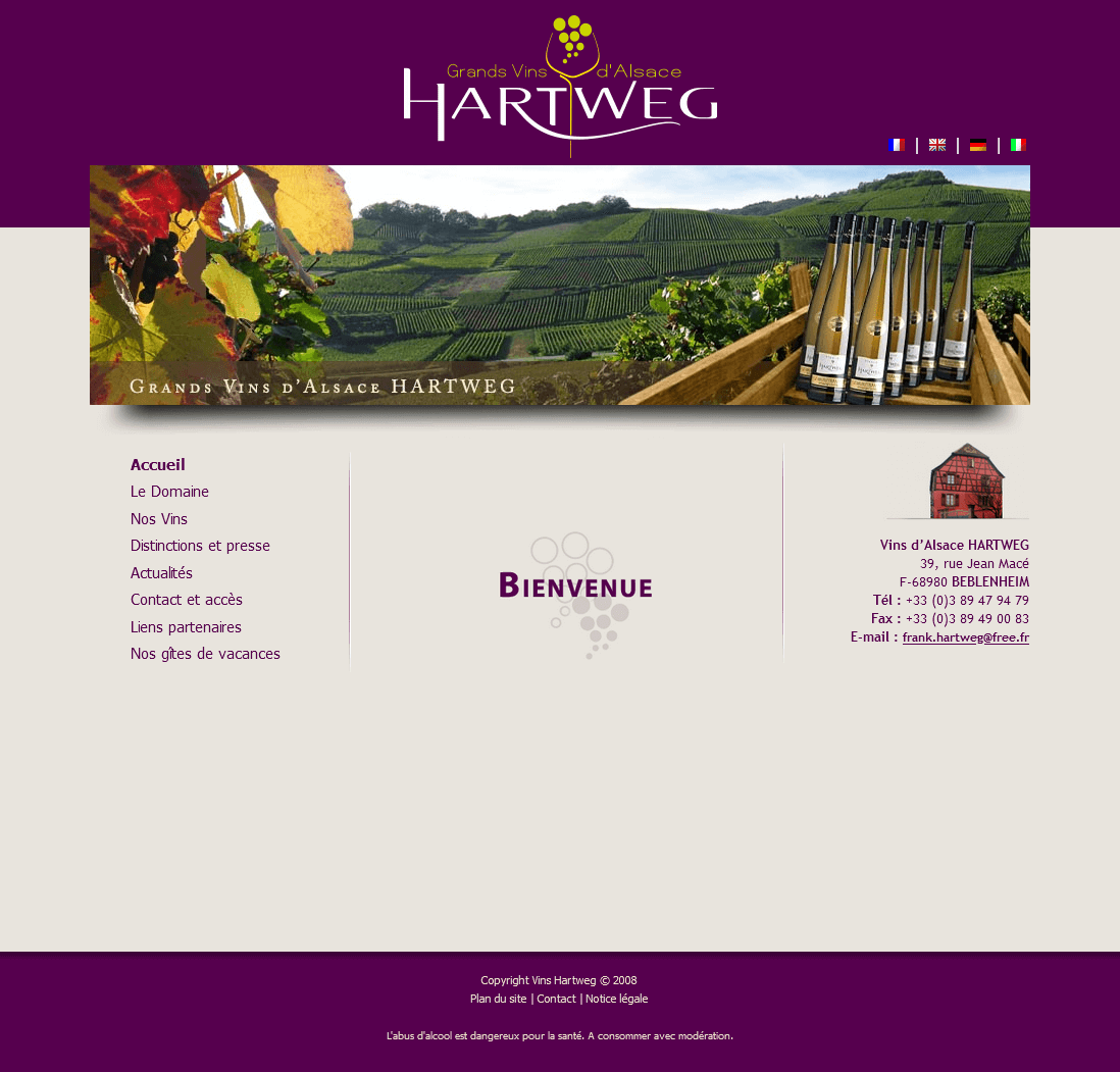 Strona internetowa producenta win