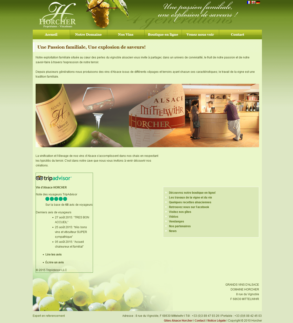 Strona internetowa producenta win