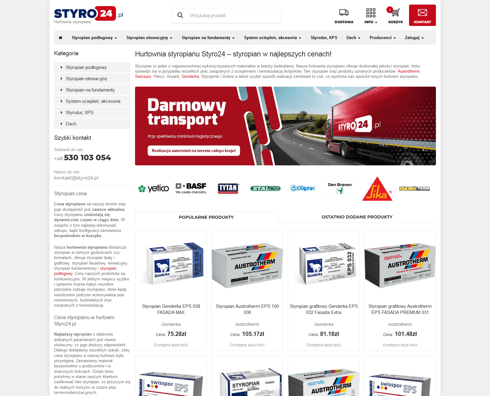 Sklep internetowy ze styropianem